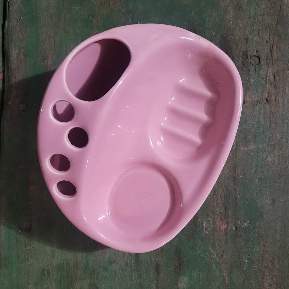 Pink Bath Toorhbrush And Soap Holder